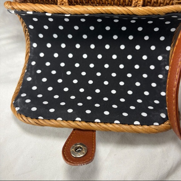Handwoven Rattan Small Crossbody Bag/Purse Basket Lined Handmade Boho - Picture 5 of 15